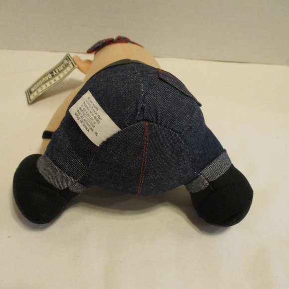 Harley Davidson Vintage 1993 NWT Medium Black Red White Peach Plush Hog - Picture 6 of 10